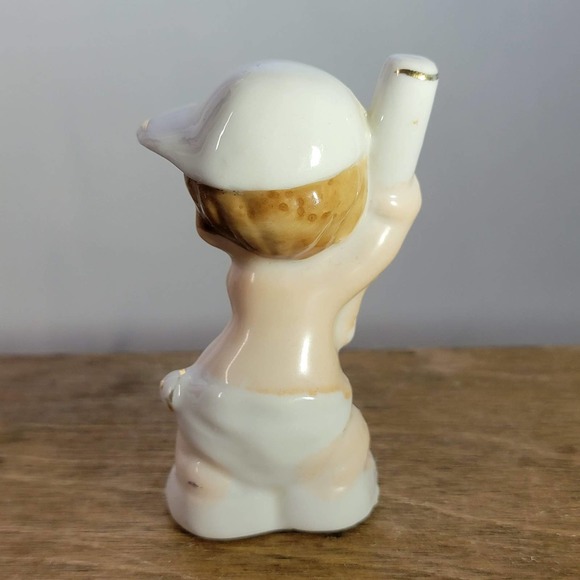 Vtg Japan, Possibly MORIYAMA MORI-MACHI, Baby Baseball Nippon porcelain figurine - Picture 4 of 8